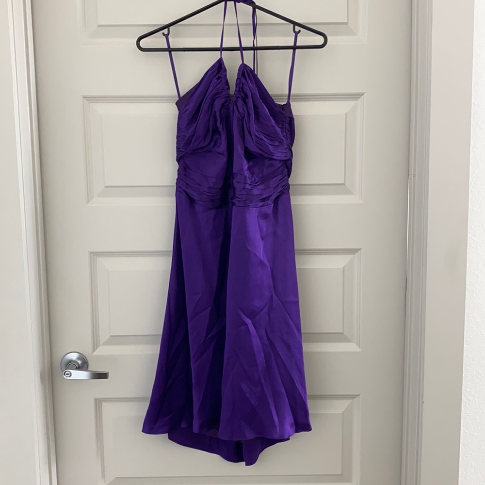 Jacob stunning 100% silk purple halter dress